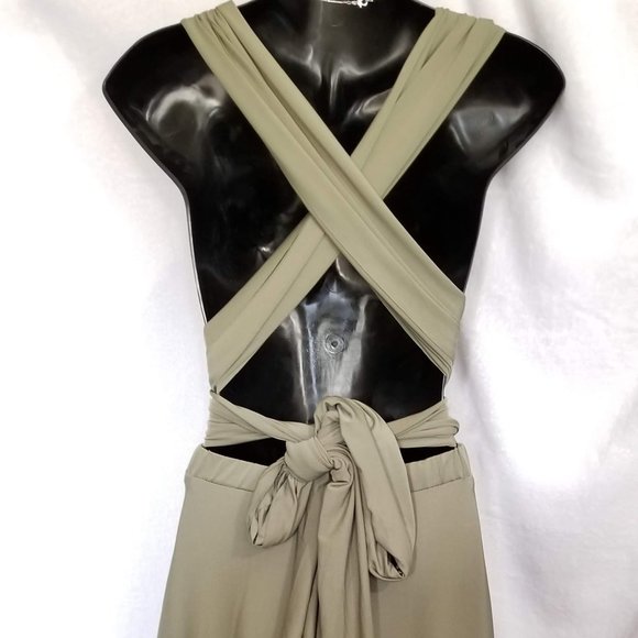 Olive Green Infinity Formal Dress - Picture 3 of 7